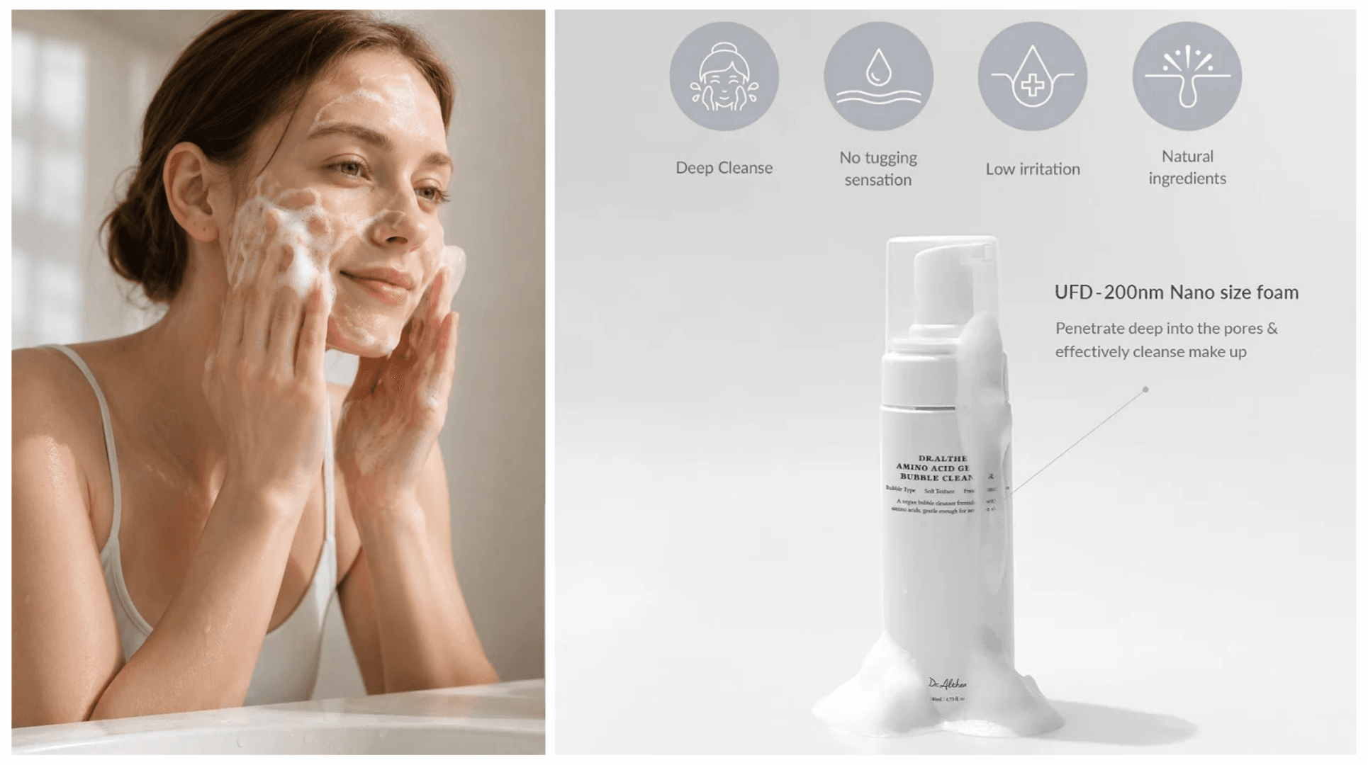 فوم شستشو صورت حبابی مدل آمینو اسید دکتر آلتیا Dr. Althea — تصویر ۵