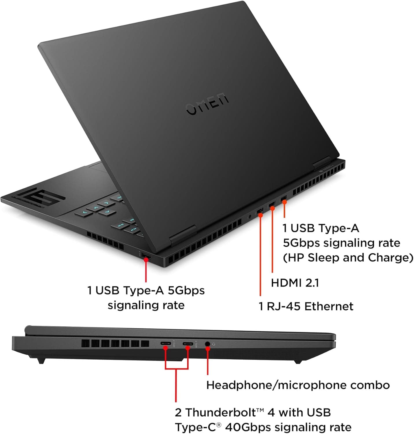 لپ تاپ گیمینگ اچ پی اومن HP OMEN 16 Gaming OPEN BOX | RYZEN 7 7840 HS | 16 DDR5 | 1TR SSD | 8GB NVIDIA GEFORCE RTX 4060 | 16 FHD 165 Hz — تصویر ۴
