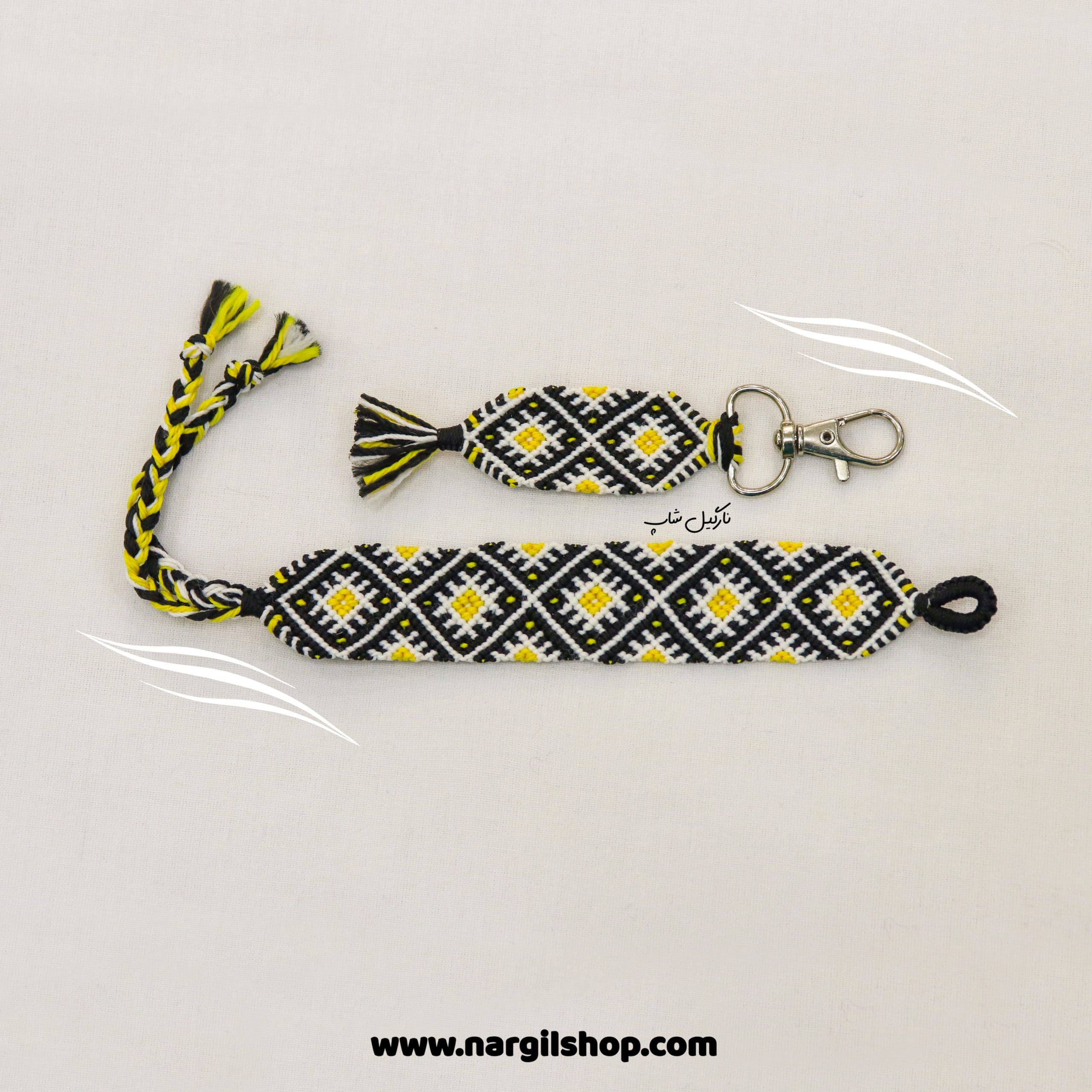 ست دستبند دوستی و جاکلیدی آفتاب نقش | friendship bracelet and Knitted keychain 01