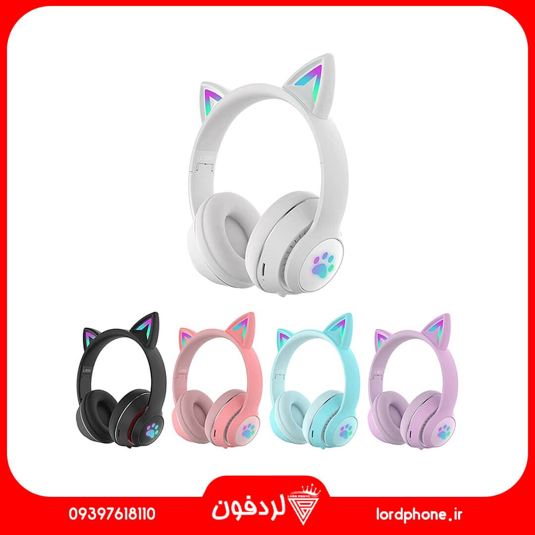 هدفون‌های بلوتوثی طرح گربه مدل L550 — تصویر ۲