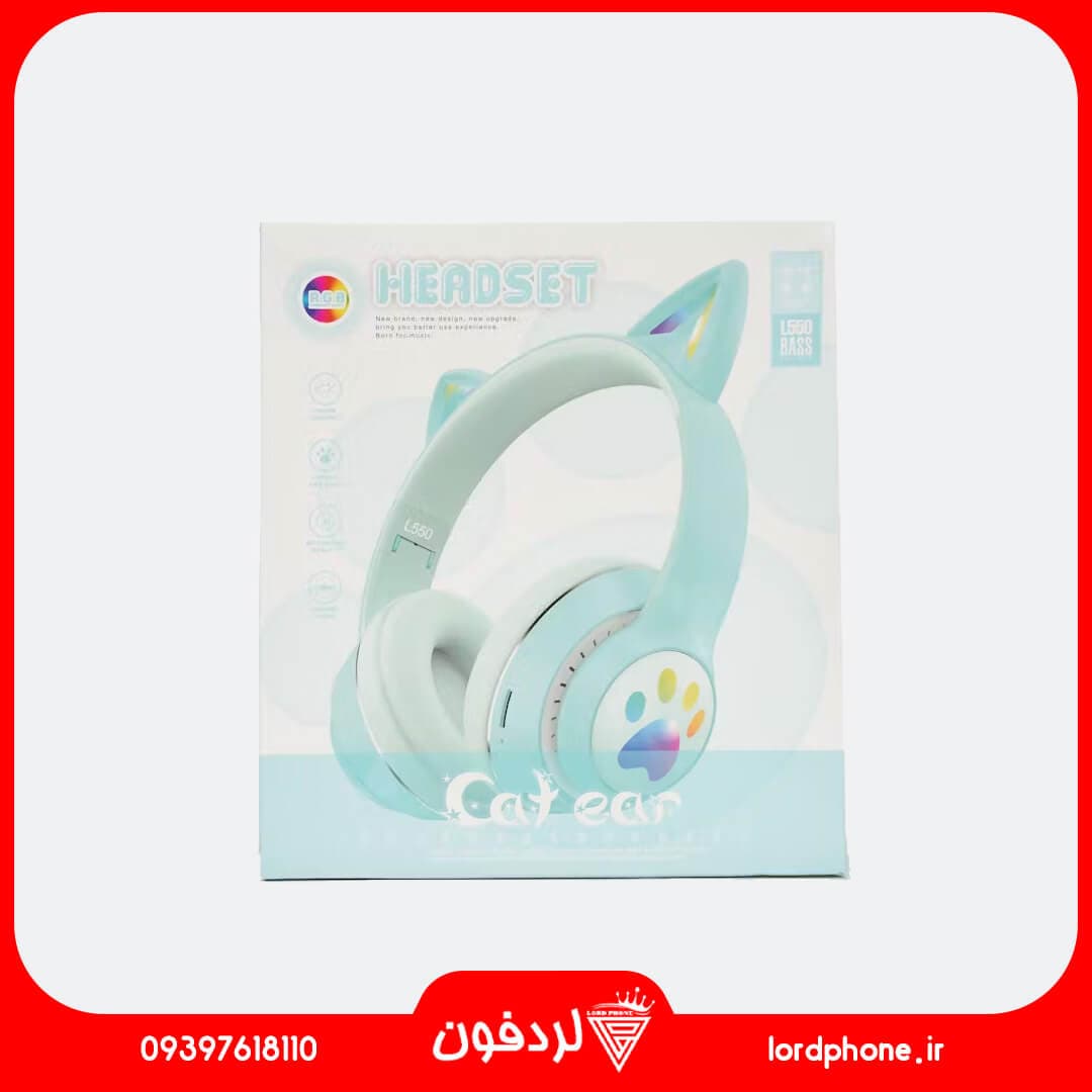 هدفون‌های بلوتوثی طرح گربه مدل L550 — تصویر ۶
