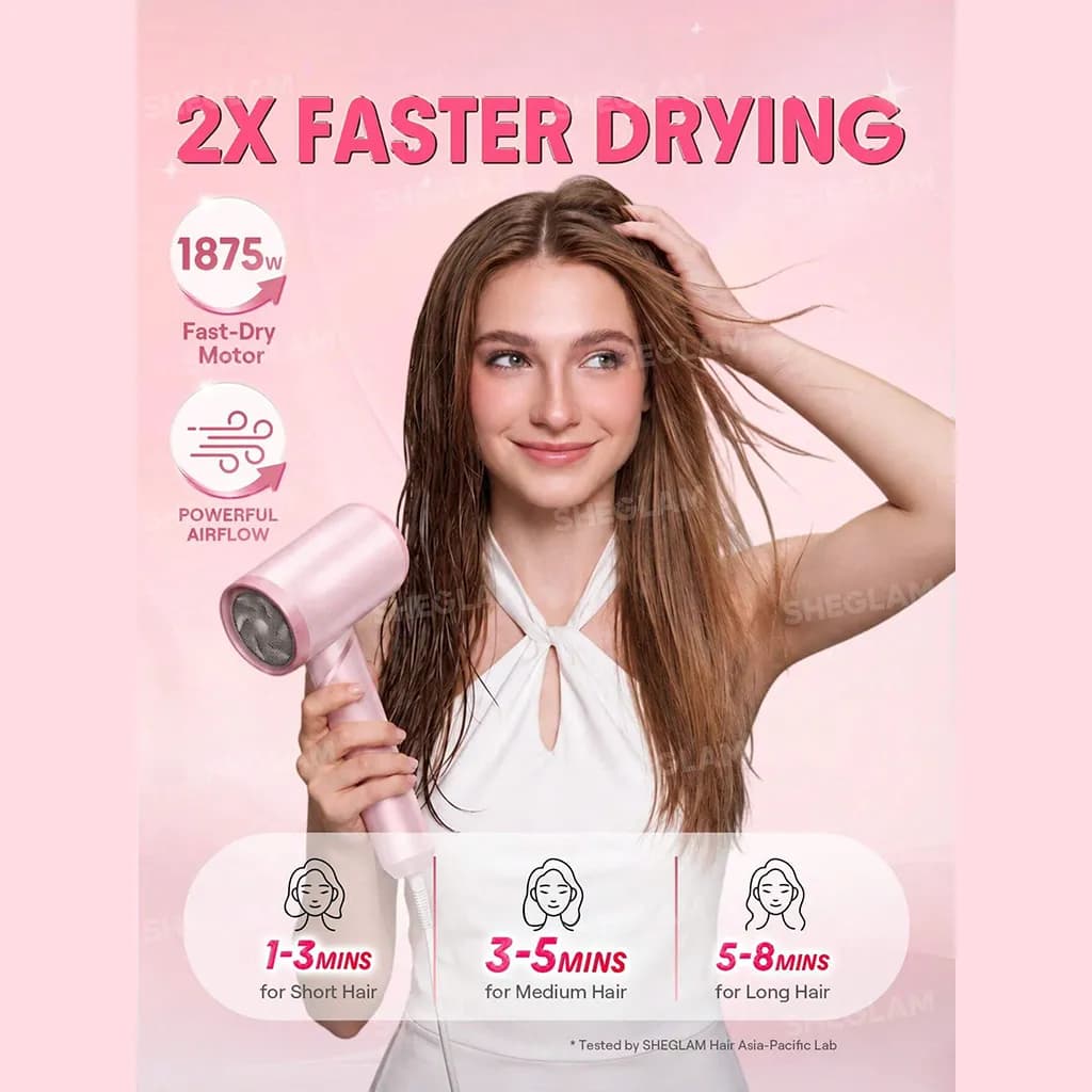 سشوار حرفه‌ ای سه‌ کاره شیگلم | SHEGLAM Hair Blowout Bliss Triple Threat Hair Dryer — تصویر ۵