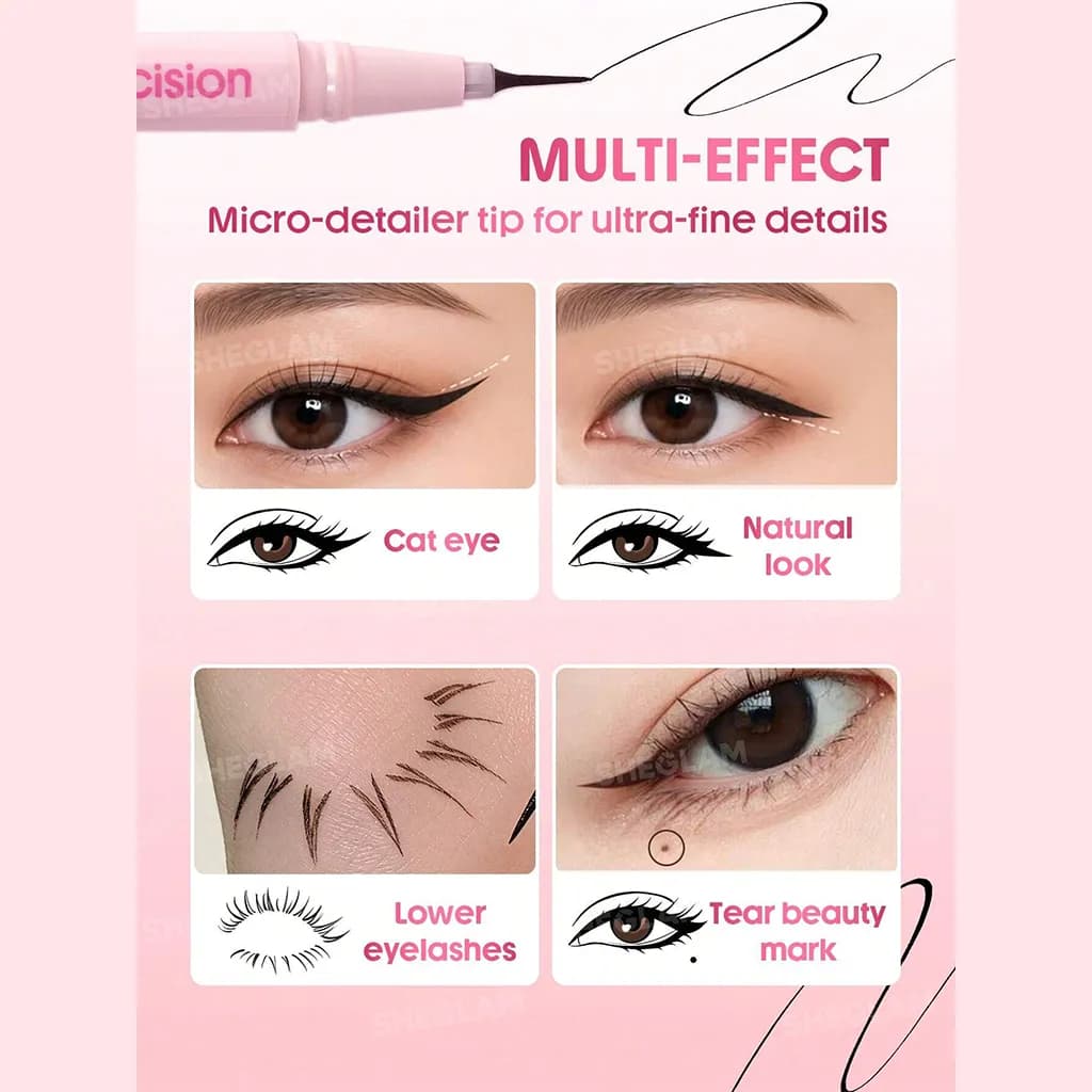 خط چشم ماژیکی فوق‌ ظریف شیگلم Micro Precision | SHEGLAM Micro Precision Eyeliner Black — تصویر ۳