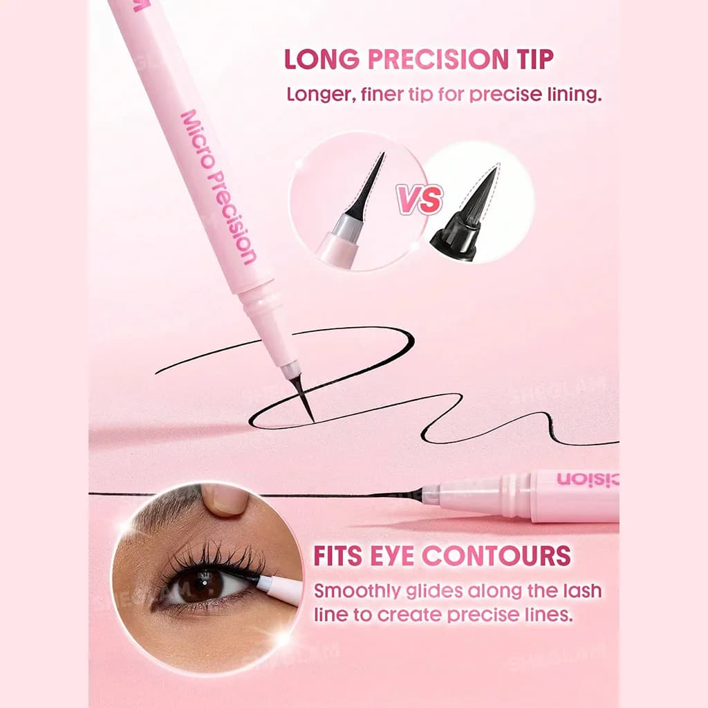 خط چشم ماژیکی فوق‌ ظریف شیگلم Micro Precision | SHEGLAM Micro Precision Eyeliner Black — تصویر ۴