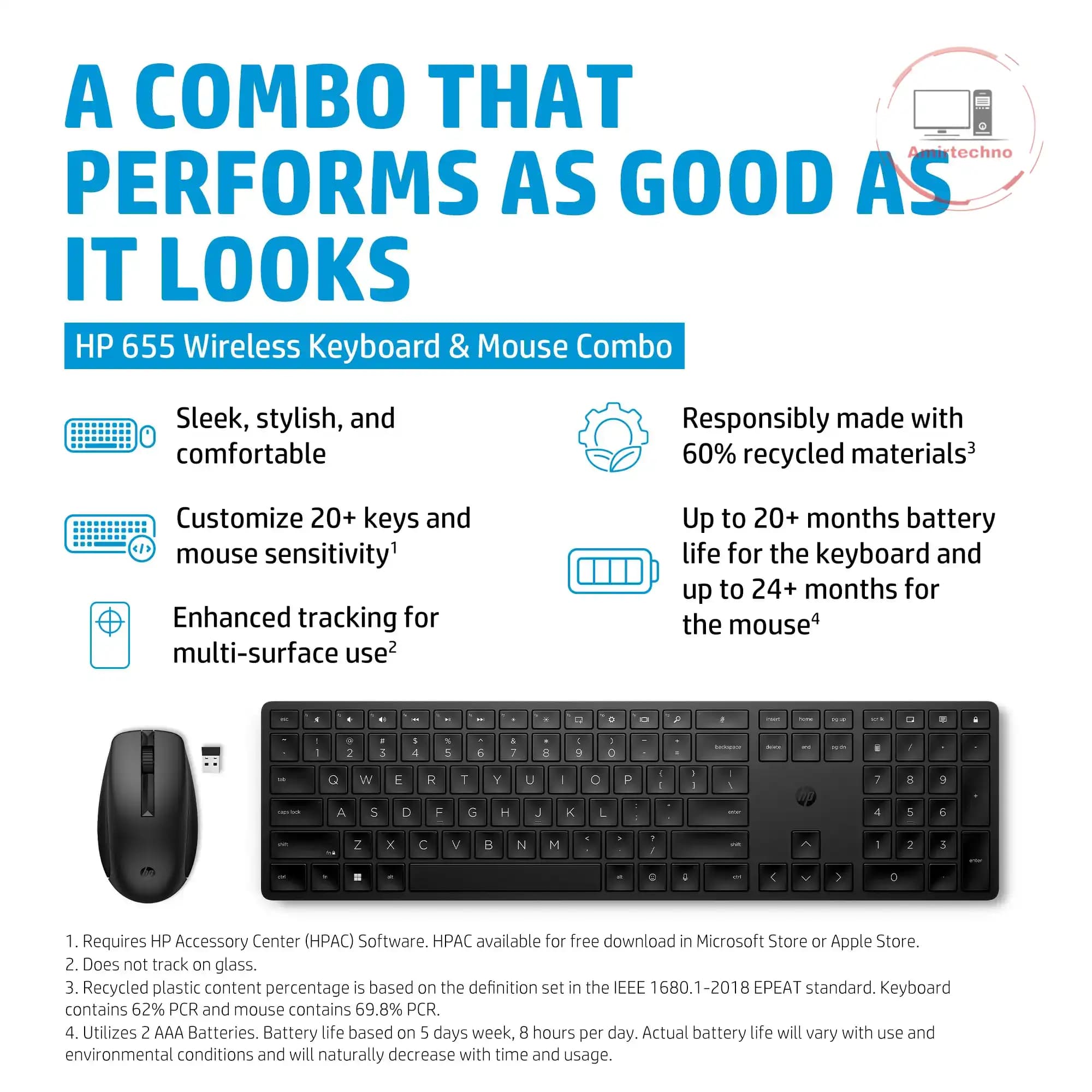 کیبورد و موس اچ پی HP 655 WRLS — تصویر ۶