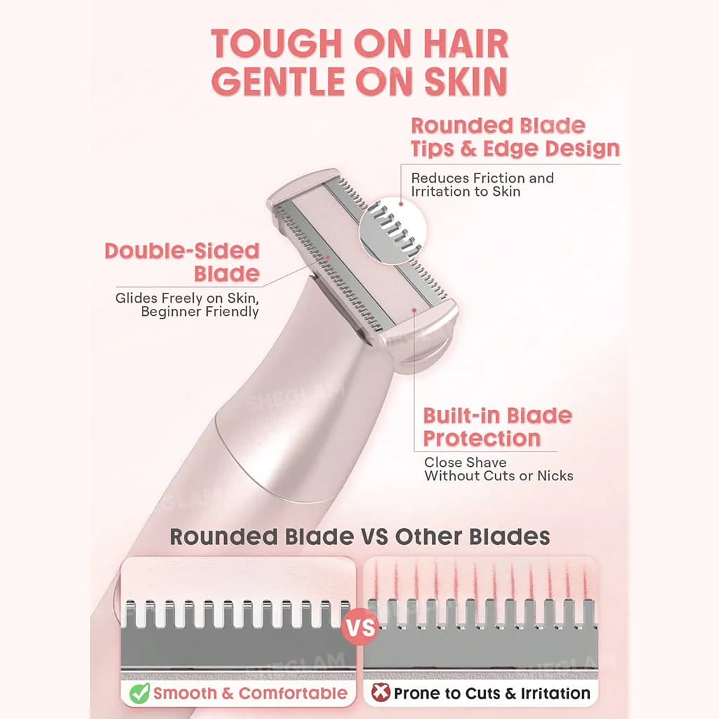 ریش‌ تراش برقی تک‌ تیغه شیگلم | SHEGLAM HAIR Smooth Moves Single-Blade Electric Razor — تصویر ۵