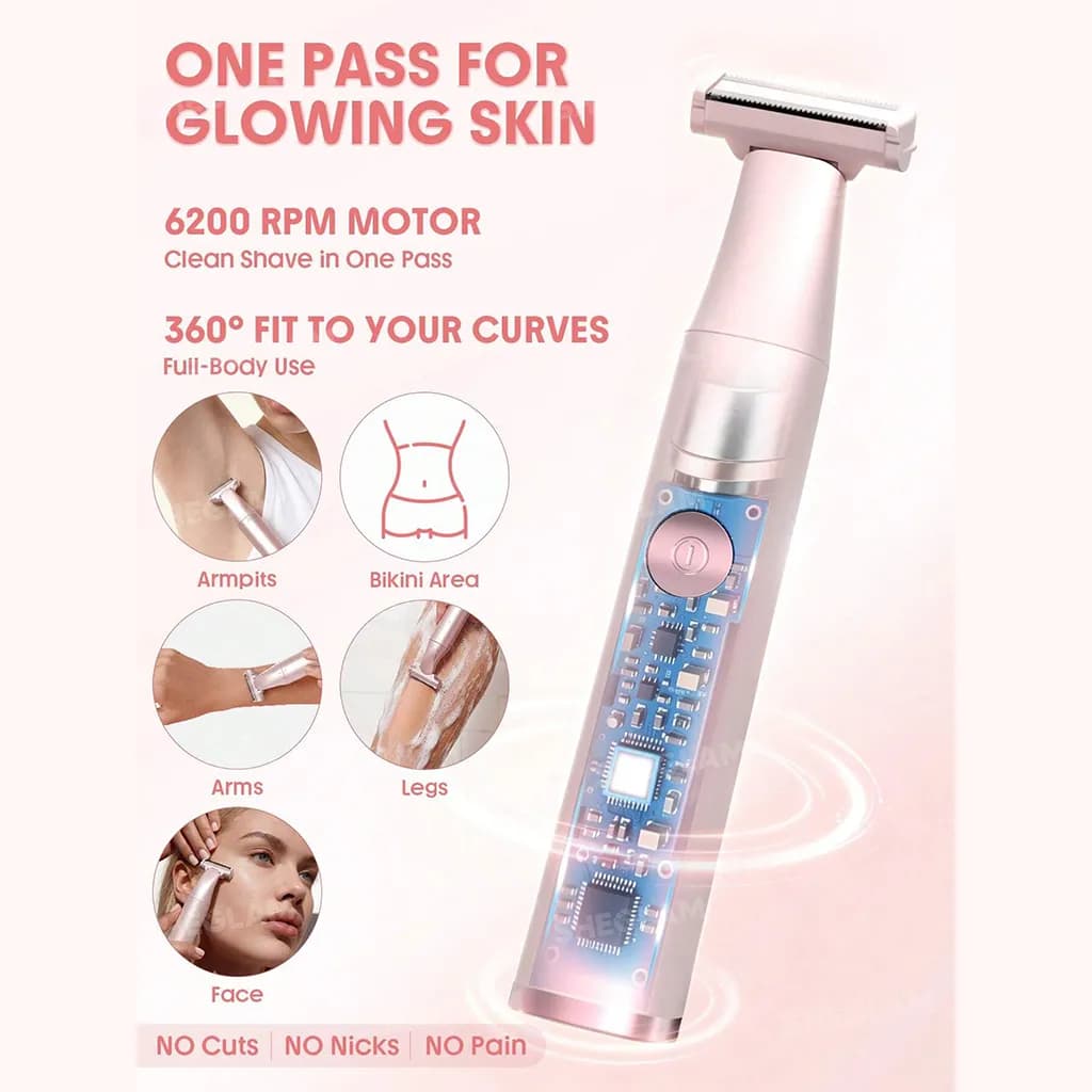 ریش‌ تراش برقی تک‌ تیغه شیگلم | SHEGLAM HAIR Smooth Moves Single-Blade Electric Razor — تصویر ۴
