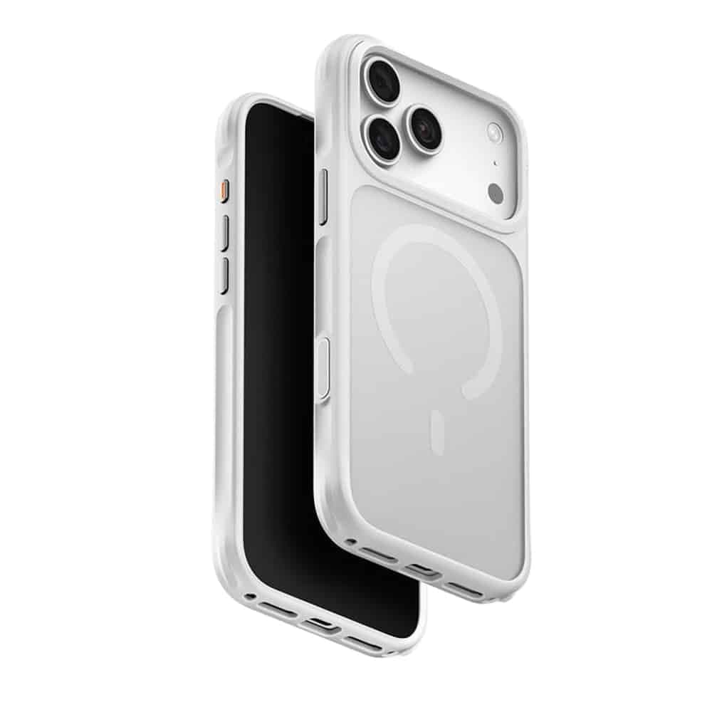 قاب آيفون ۱۸ پرو یونیک مدل Uniq Veren Frosted Shield Case رنگ سفید مات (Chalk Frost)