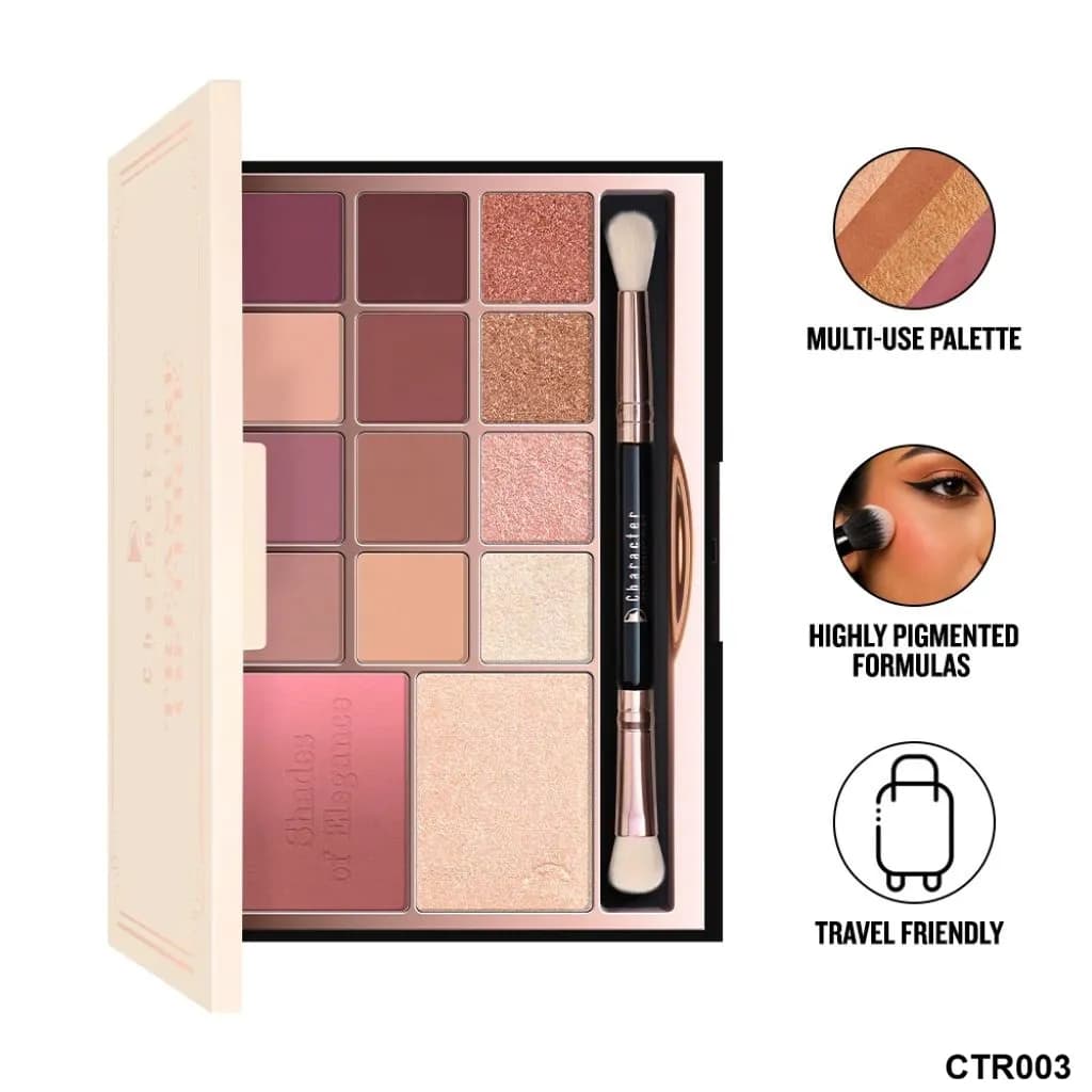 پالت صورت و چشم کارکتر مدل Treasure Of Three شماره CTR003 | Character Treasure Of Three Eyeshadow, Blush & Highlighter Palette CTR003 — تصویر ۳