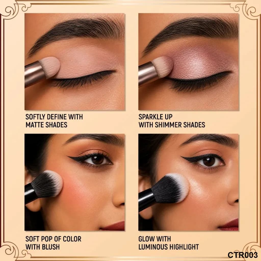 پالت صورت و چشم کارکتر مدل Treasure Of Three شماره CTR003 | Character Treasure Of Three Eyeshadow, Blush & Highlighter Palette CTR003 — تصویر ۵
