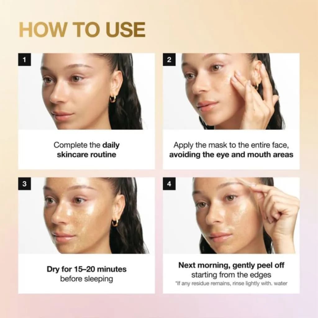 ماسک شب لیفت‌ کننده و درخشان‌ کننده طلای ۲۴ عیار و کلاژن آنوا | ANUA Golden Firming Collagen Wrapping Mask 24K Gold + Collagen — تصویر ۲