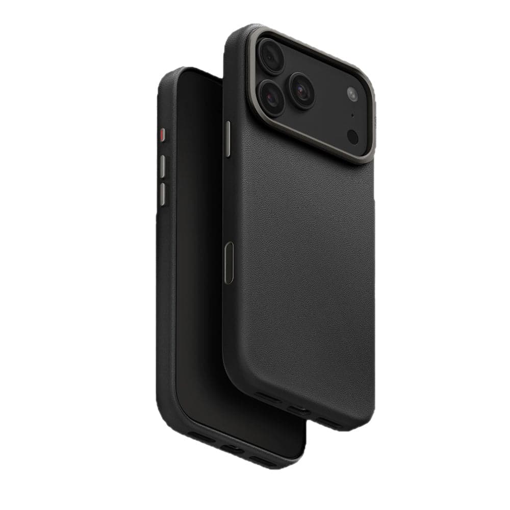 قاب آيفون ۱۸ پرومکس یونیک مدل Uniq Lyden Vegan Leather Case رنگ مشکی (Dallas Black)