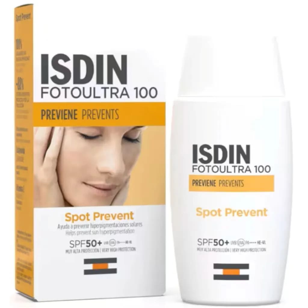 ضد آفتاب ضد لک اسپات پریونت بی رنگ ایزدین | ISDIN FotoUltra 100 Spot Prevent Fusion Fluid SPF 50+