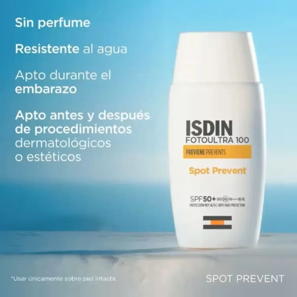 ضد آفتاب ضد لک اسپات پریونت بی رنگ ایزدین | ISDIN FotoUltra 100 Spot Prevent Fusion Fluid SPF 50+ — تصویر ۵