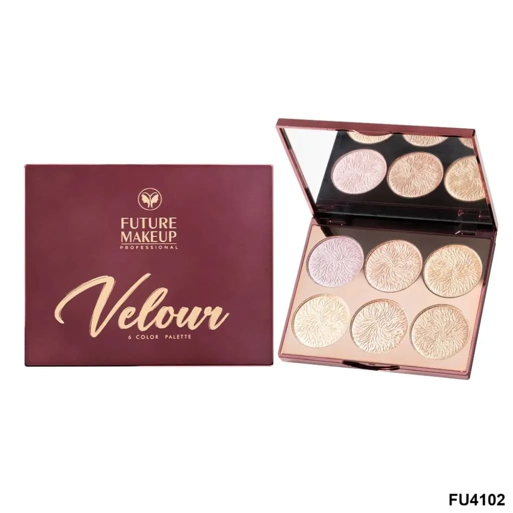 پالت هایلایتر FU4102 فیوچر میکاپ | Future Makeup 6 Color Highlighter Palette FU4102 — تصویر ۳