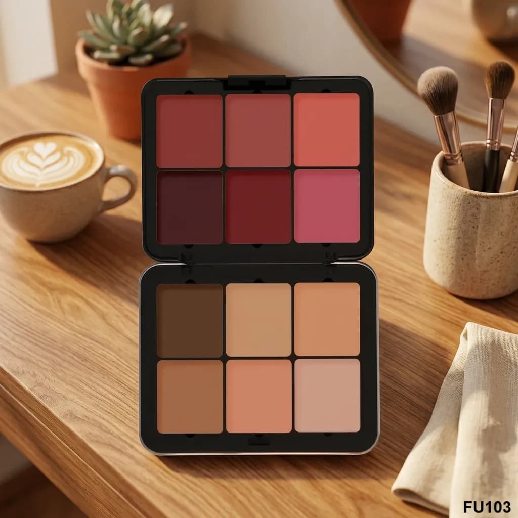 پالت رژگونه و کانتور چرب FU103 فیوچر میکاپ | Future Makeup 12 Color Contour & Blush Cream Palette FU103 — تصویر ۵