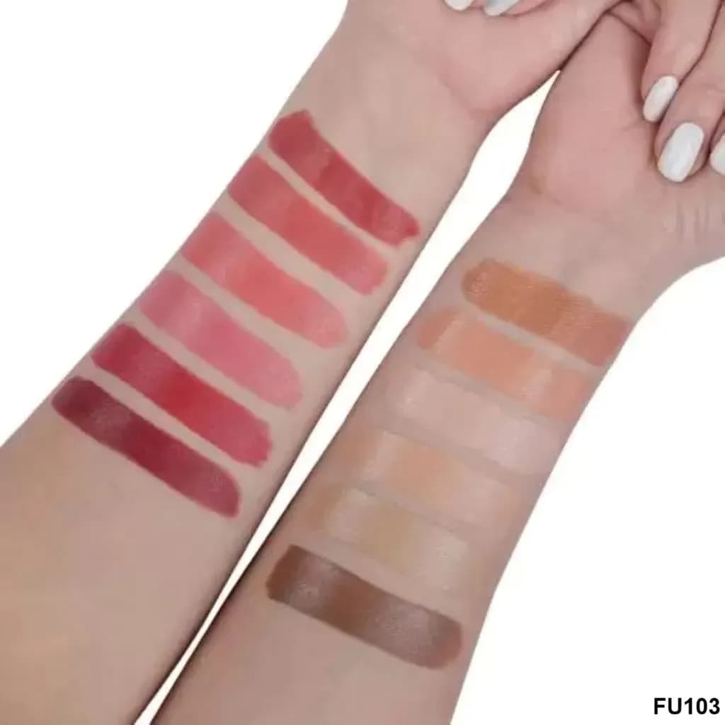 پالت رژگونه و کانتور چرب FU103 فیوچر میکاپ | Future Makeup 12 Color Contour & Blush Cream Palette FU103 — تصویر ۴