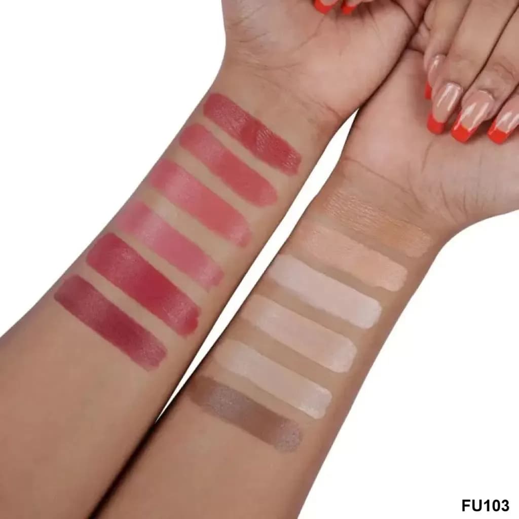 پالت رژگونه و کانتور چرب FU103 فیوچر میکاپ | Future Makeup 12 Color Contour & Blush Cream Palette FU103 — تصویر ۳