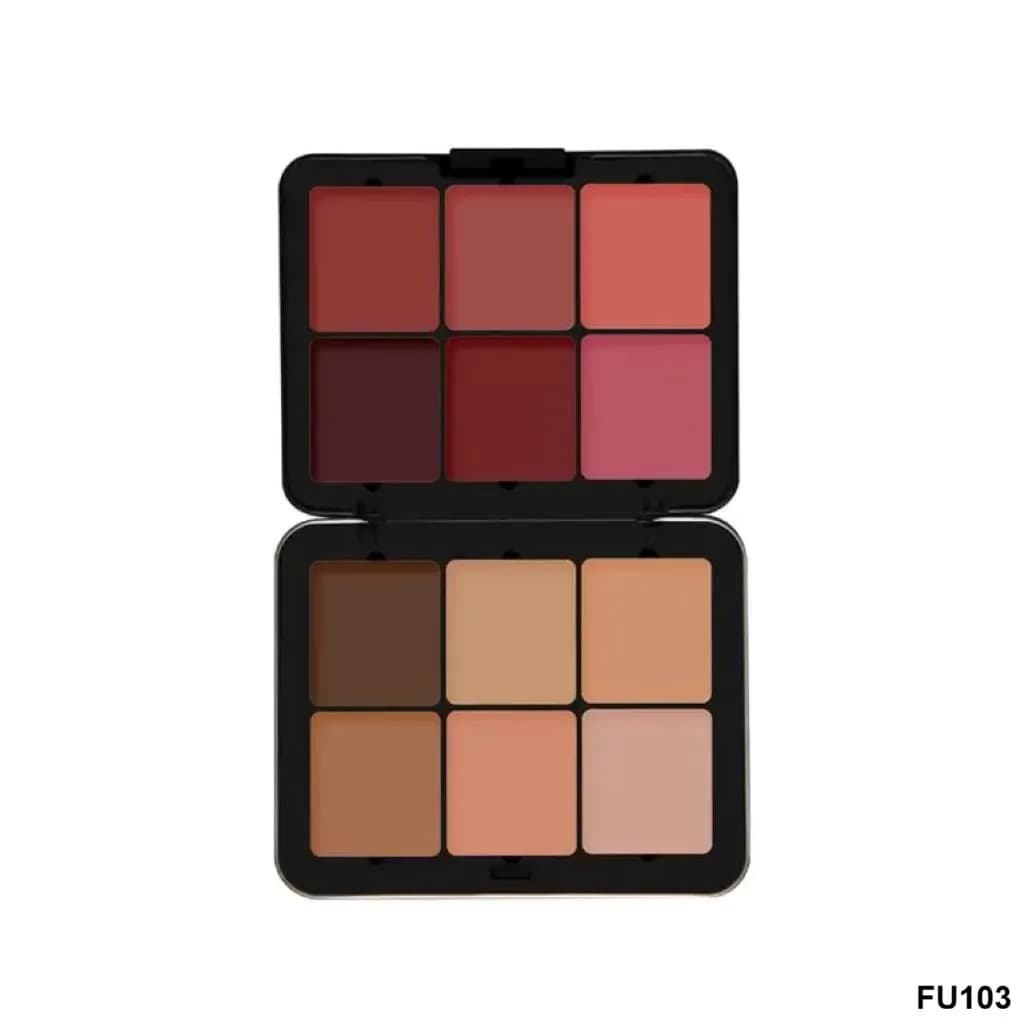 پالت رژگونه و کانتور چرب FU103 فیوچر میکاپ | Future Makeup 12 Color Contour & Blush Cream Palette FU103