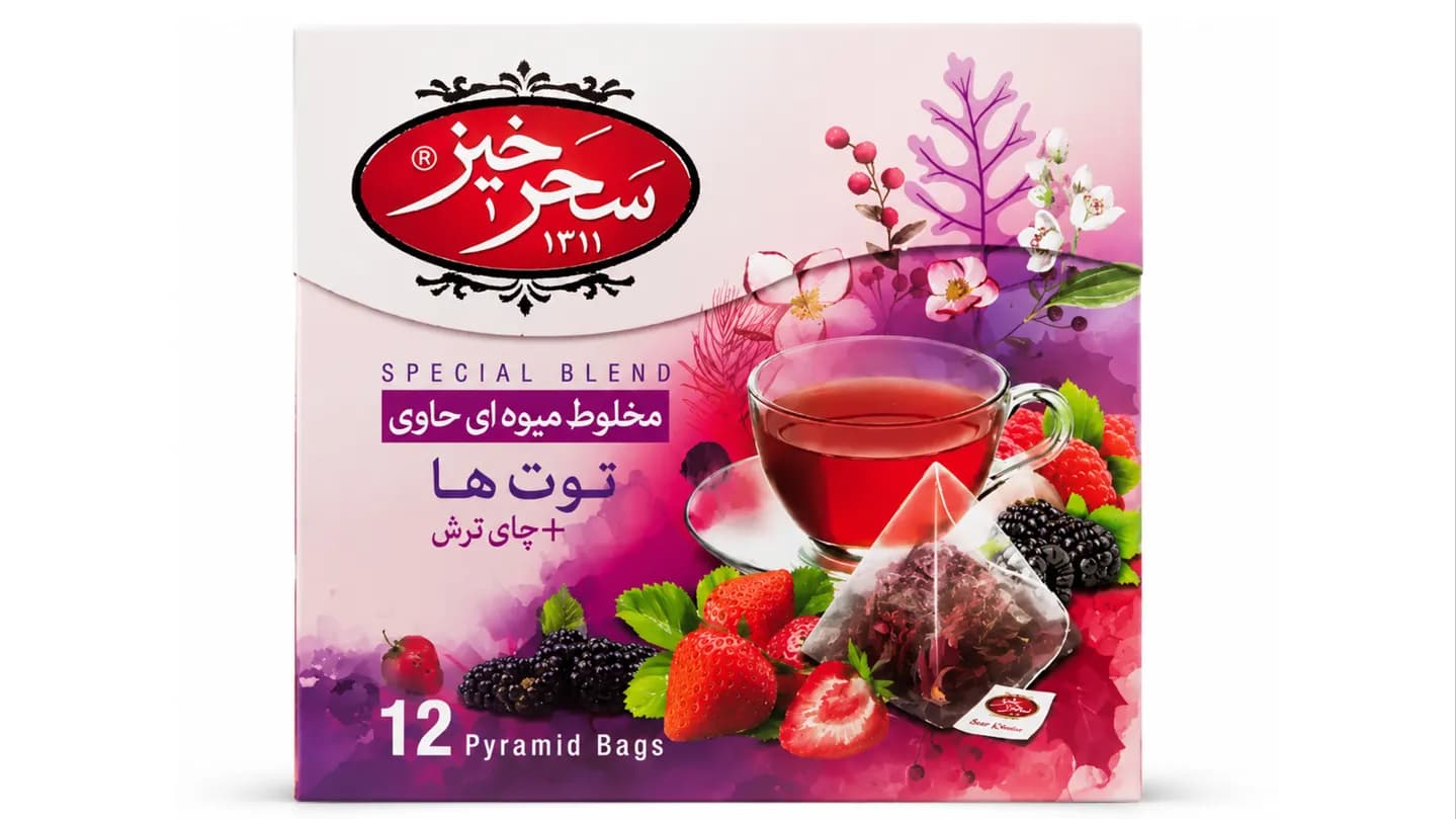دمنوش مخلوط توت‌ها و چای تُرش سحرخیز 12 عددی