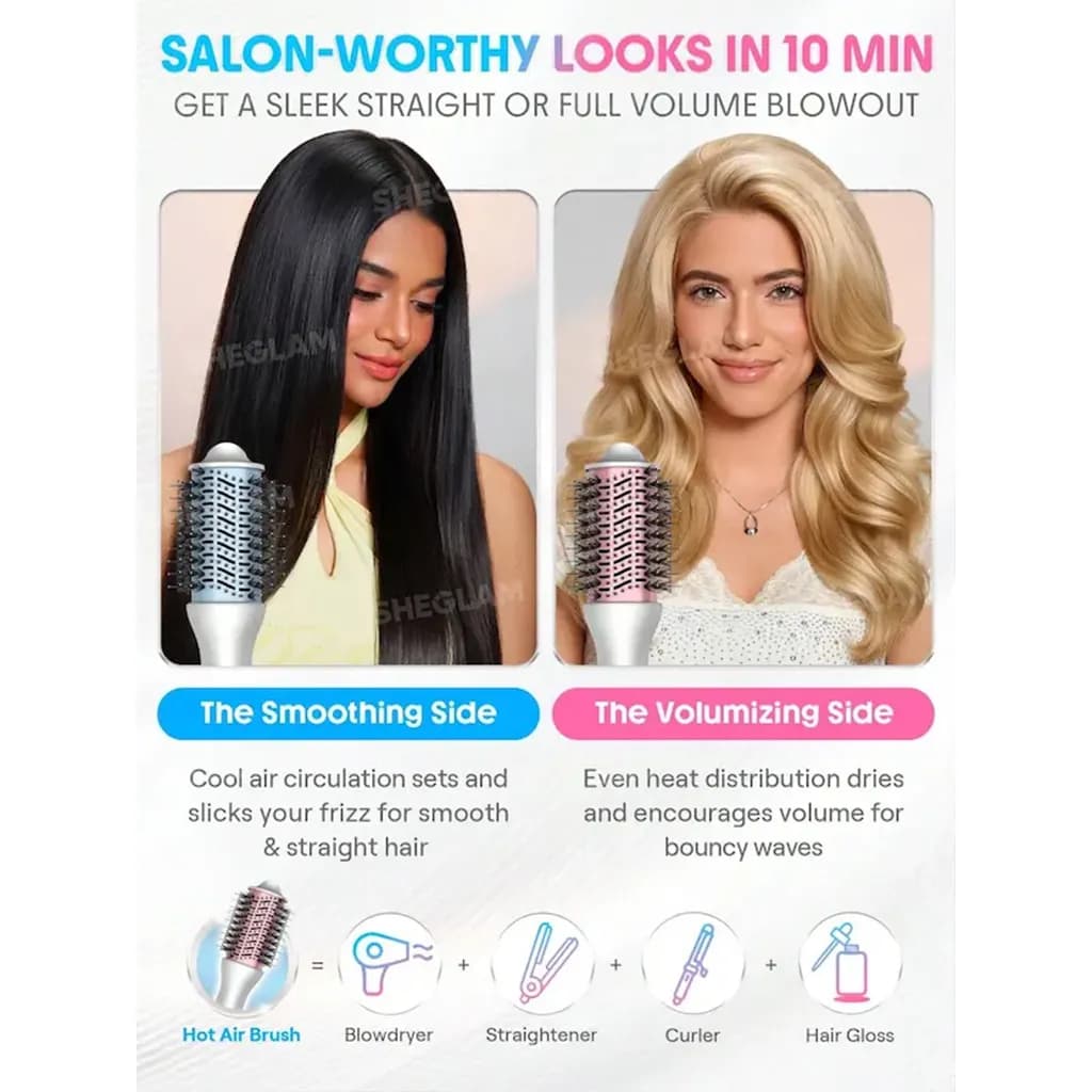 برس حرارتی شیگلم مدل Cool Shield Blowout Brush Pro سایز ۶۱ میلی‌متر | SHEGLAM Cool Shield Blowout Brush Pro 61mm — تصویر ۴