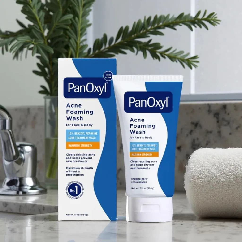 فوم شوینده صورت و بدن ضد آکنه پانوکسیل ۱۰٪ | PanOxyl Acne Foaming Wash 10% Benzoyl Peroxide — تصویر ۳