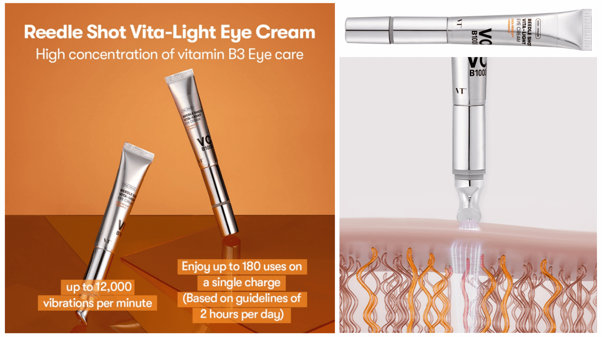 کرم دور چشم ویتا لایت ریدل شات وی تی کازمتیکس VT Cosmetics — تصویر ۵