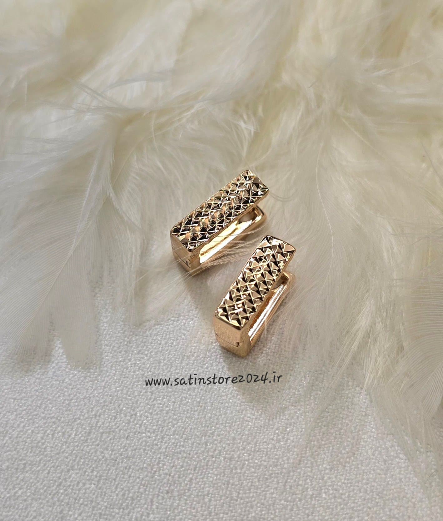 گوشواره ژوپینگ تراش خورده کد 2099 — تصویر ۳