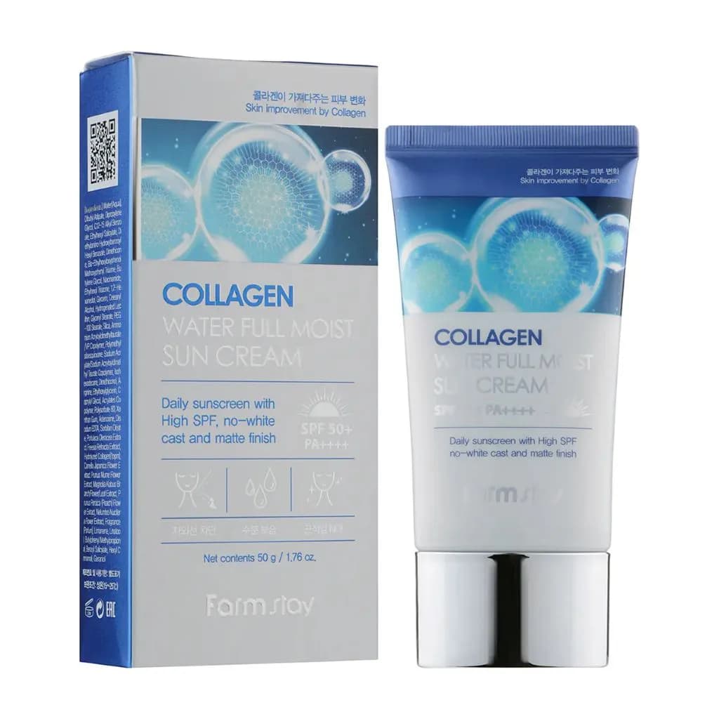 ضد آفتاب کلاژن فارم استی | Farmstay Collagen Water Full Moist Sun Cream SPF50+ PA++++ — تصویر ۳