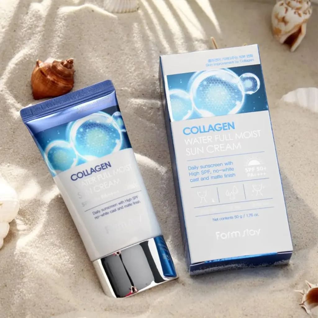 ضد آفتاب کلاژن فارم استی | Farmstay Collagen Water Full Moist Sun Cream SPF50+ PA++++ — تصویر ۵