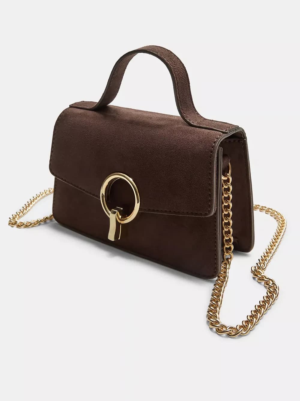 کیف کوچک جیر قفل حلقه ای قهوه ای استرادیواریوس Stradivarius