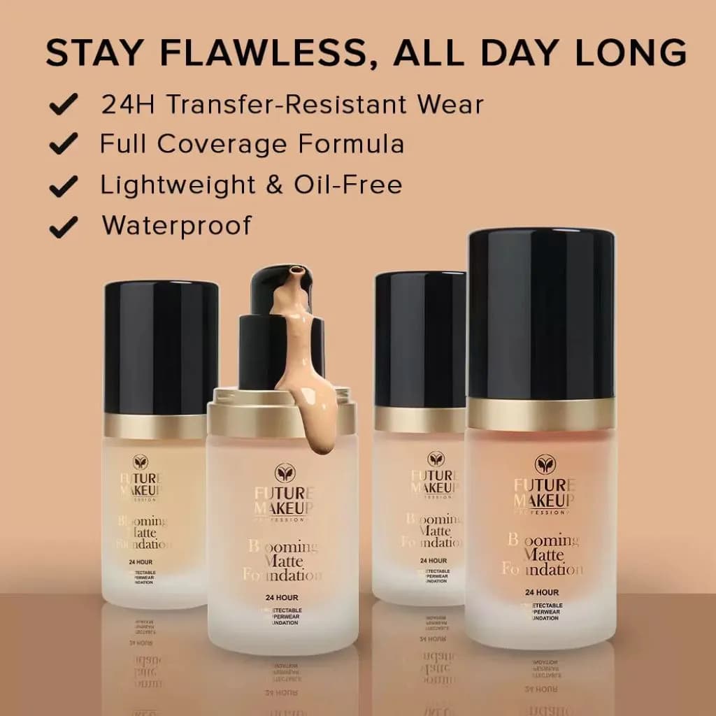 کرم پودر مات فیوچر میکاپ بلومینگ مات ۲۴ ساعته | Future Makeup Blooming Matte Foundation 24H — تصویر ۵