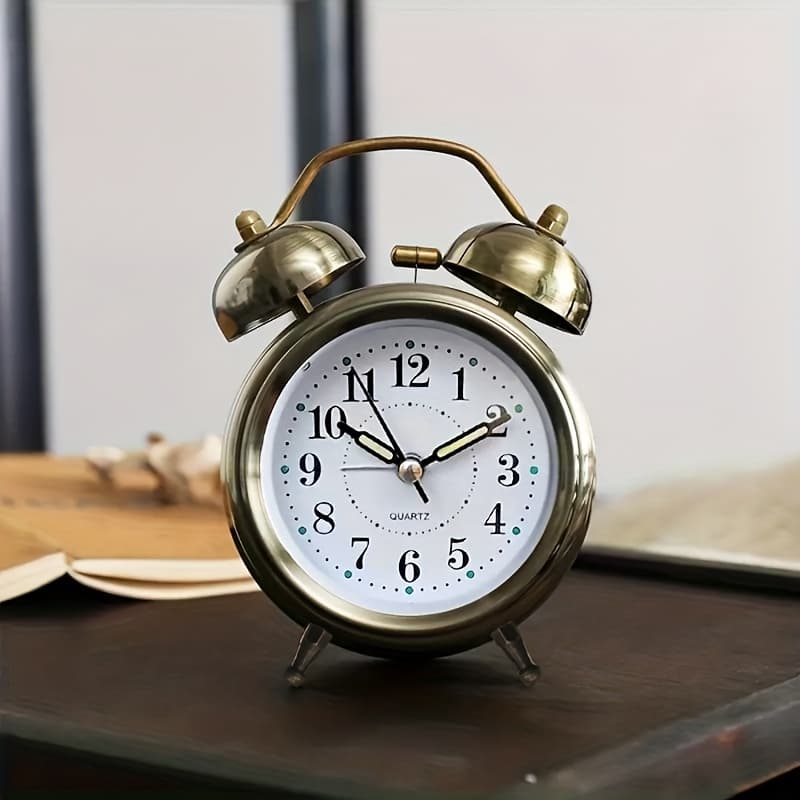 ساعت رومیزی آنتیک زنگ دار قطر 8