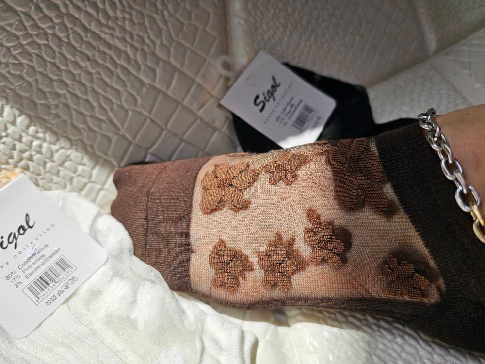 جوراب تابستانه توری گلی شیک — تصویر ۴