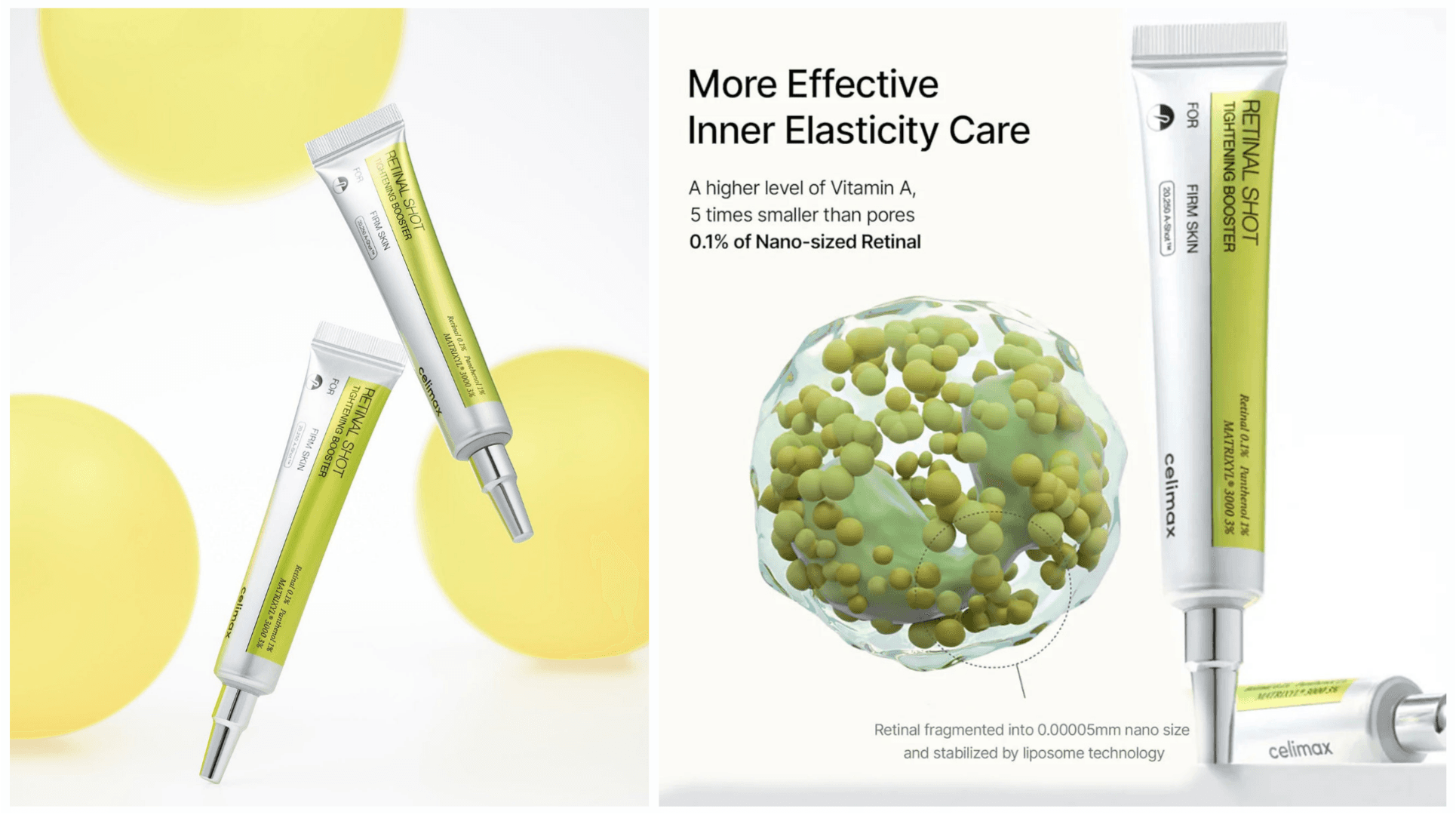 سرم بوستر ضد چروک و سفت کننده مدل رتینال شات سلیمکس Celimax — تصویر ۴