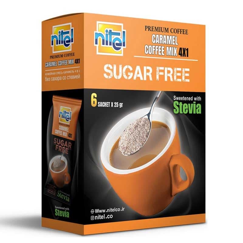 کافی میکس کلاسیک کاراملی 4 در 1 رژیمی پریمیوم نی تل بسته 6 عددی