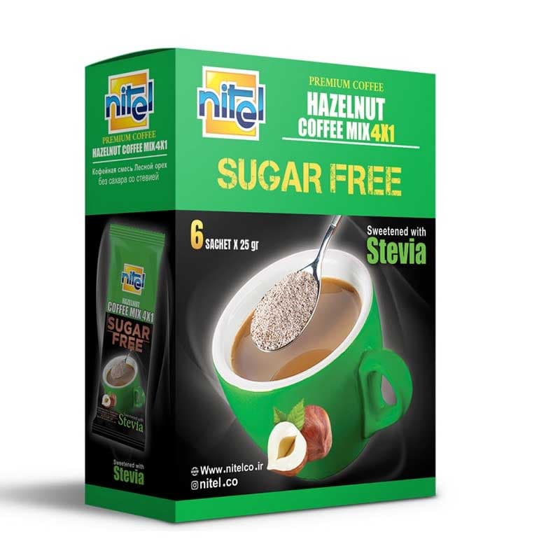 کافی میکس 4 در 1 فندقی رژیمی پریمیوم نی تل بسته 6 عددی