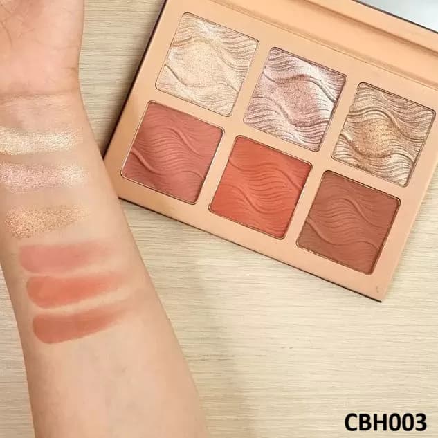 پالت رژگونه و هایلایتر کارکتر مدل Glow & Blush کد CBH003 — تصویر ۳
