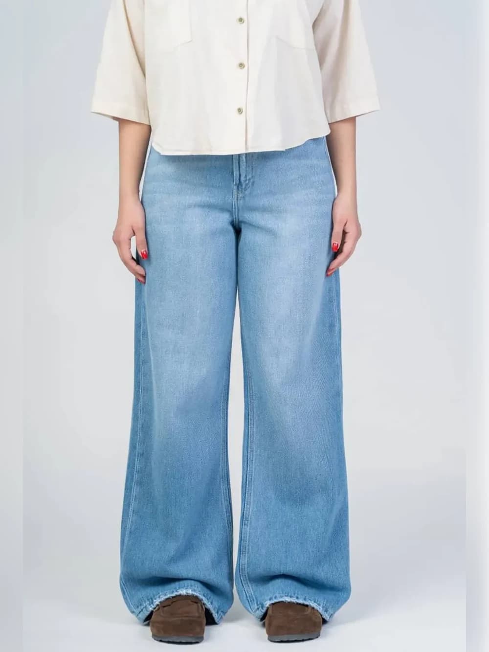 شلوار جین بگ آبی روشن Threejeans کد 23088