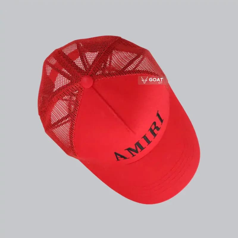 کلاه کپ دخترانه و پسرانه پشت توری قرمز | AMIRI — تصویر ۴