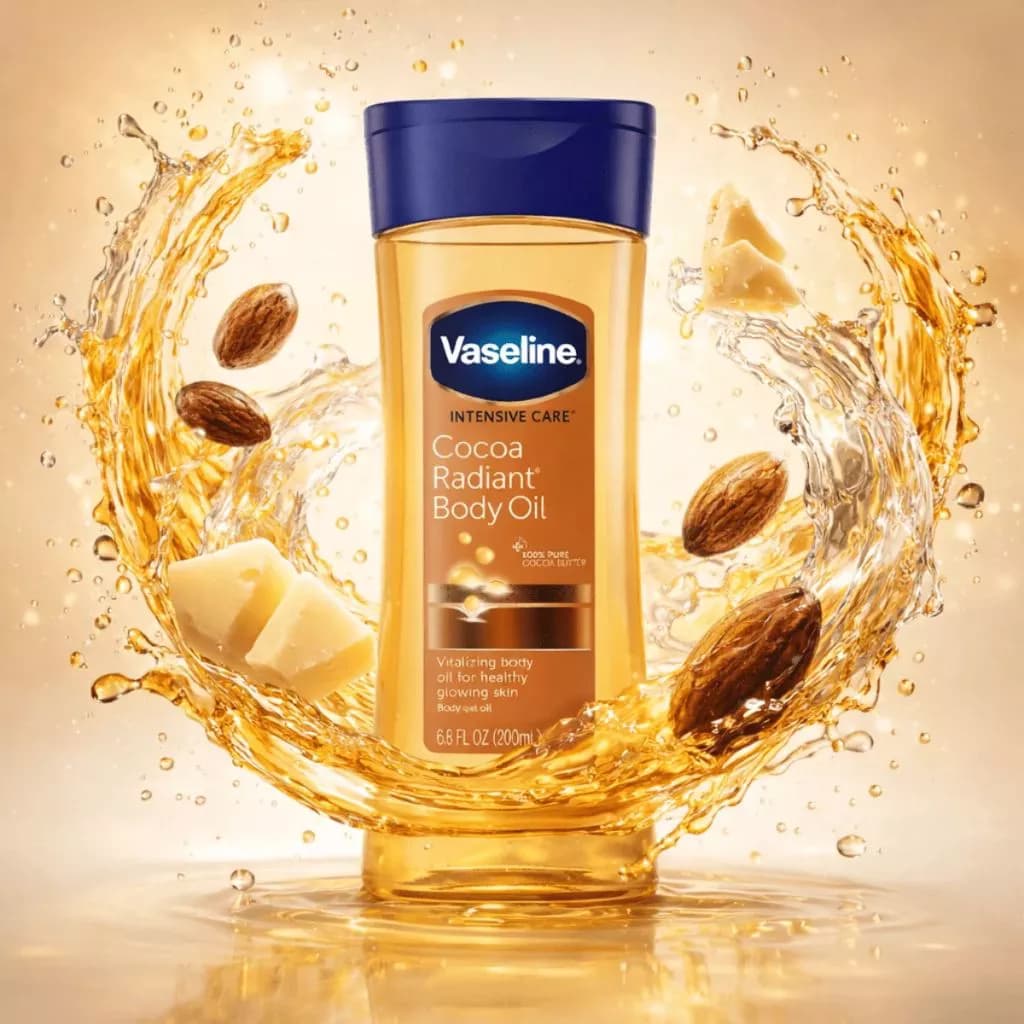 روغن بدن وازلین مدل Cocoa Radiant Body Oil حجم 200 میلی ‌لیتر — تصویر ۶