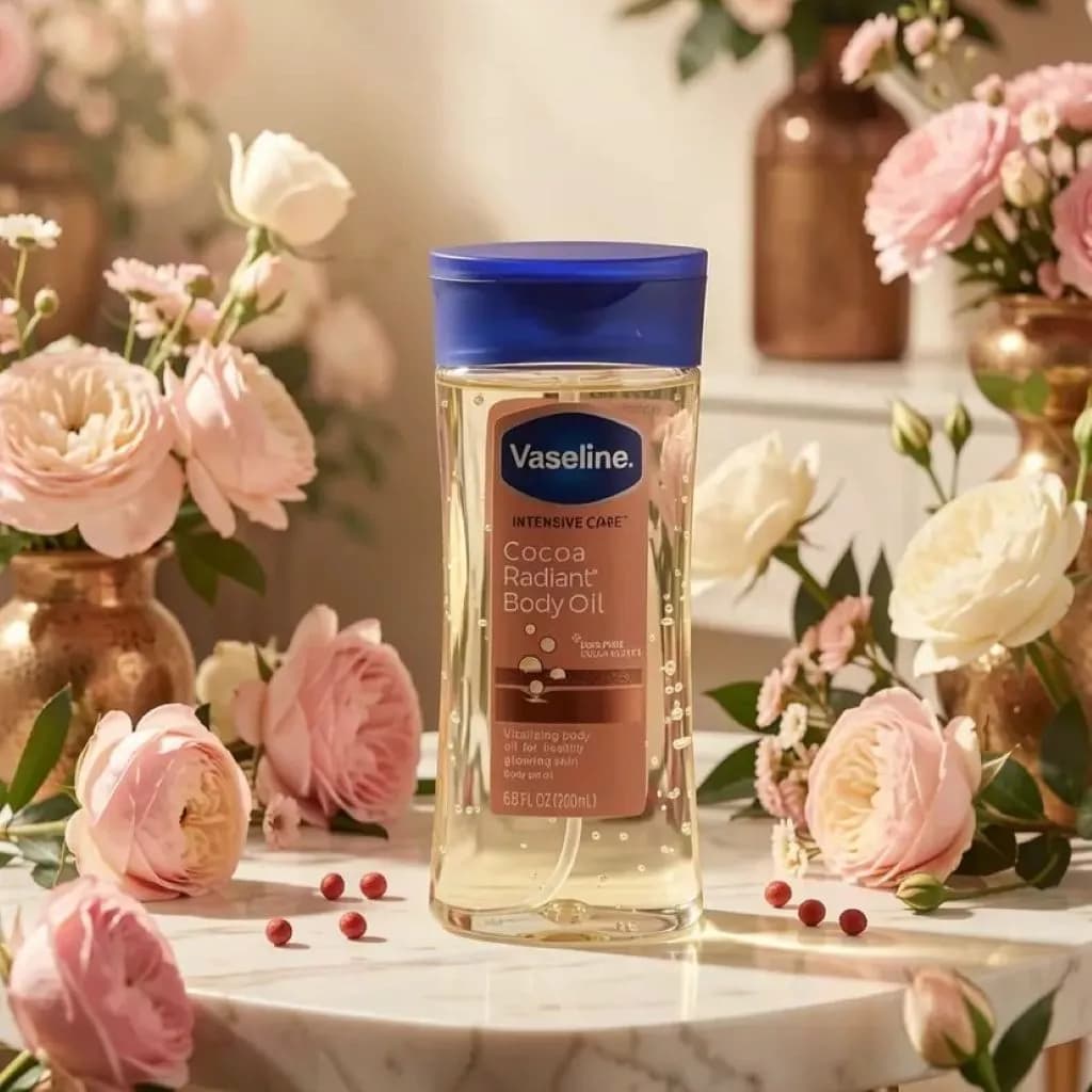 روغن بدن وازلین مدل Cocoa Radiant Body Oil حجم 200 میلی ‌لیتر — تصویر ۳