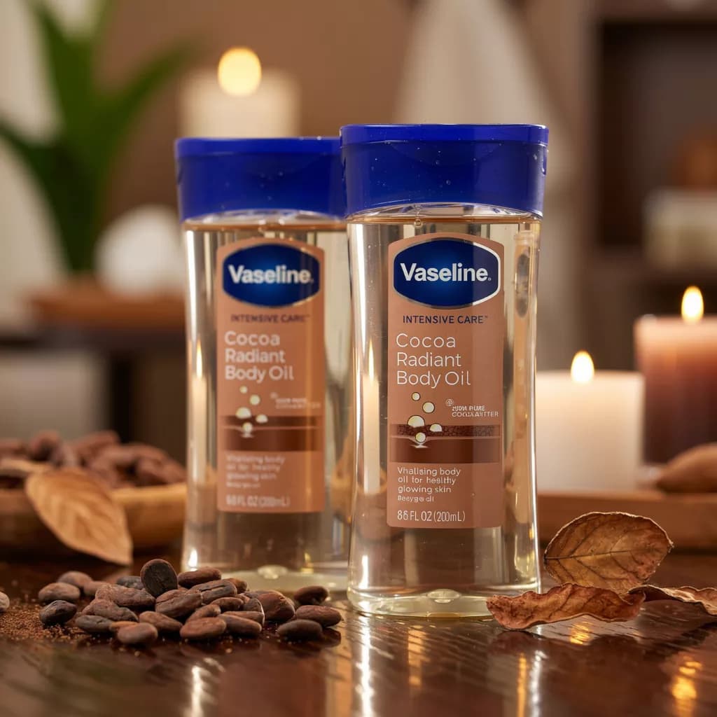 روغن بدن وازلین مدل Cocoa Radiant Body Oil حجم 200 میلی ‌لیتر — تصویر ۴