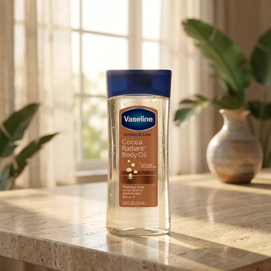 روغن بدن وازلین مدل Cocoa Radiant Body Oil حجم 200 میلی ‌لیتر — تصویر ۵