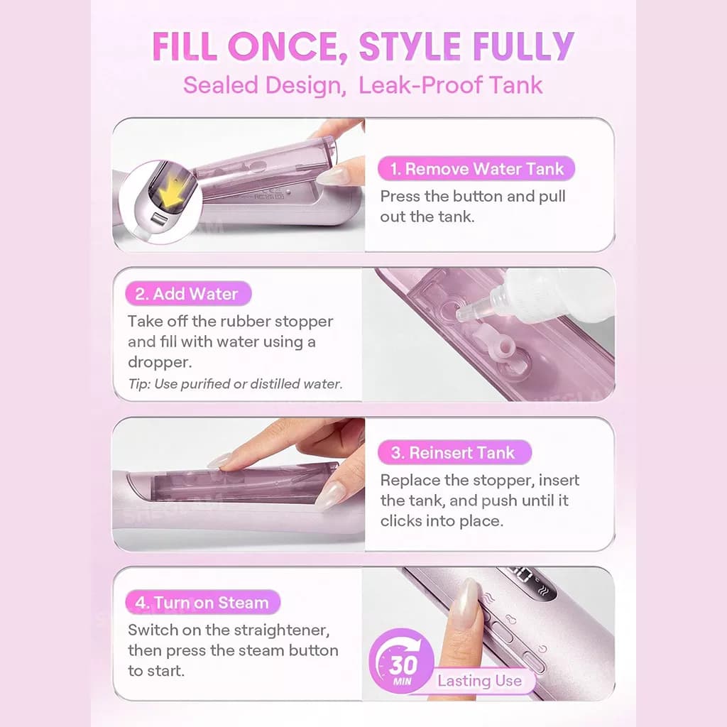 برس حرارتی بخاردار شیگلم | SHEGLAM Steam Hair Straightening Brush — تصویر ۸