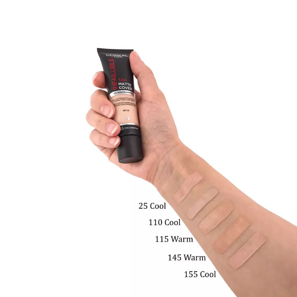 کرم پودر اینفالیبل مات کاور ۳۲ ساعته لورآل | L’Oréal Paris Infaillible 32H Matte Cover Foundation 4% Niacinamide SPF 25 — تصویر ۵