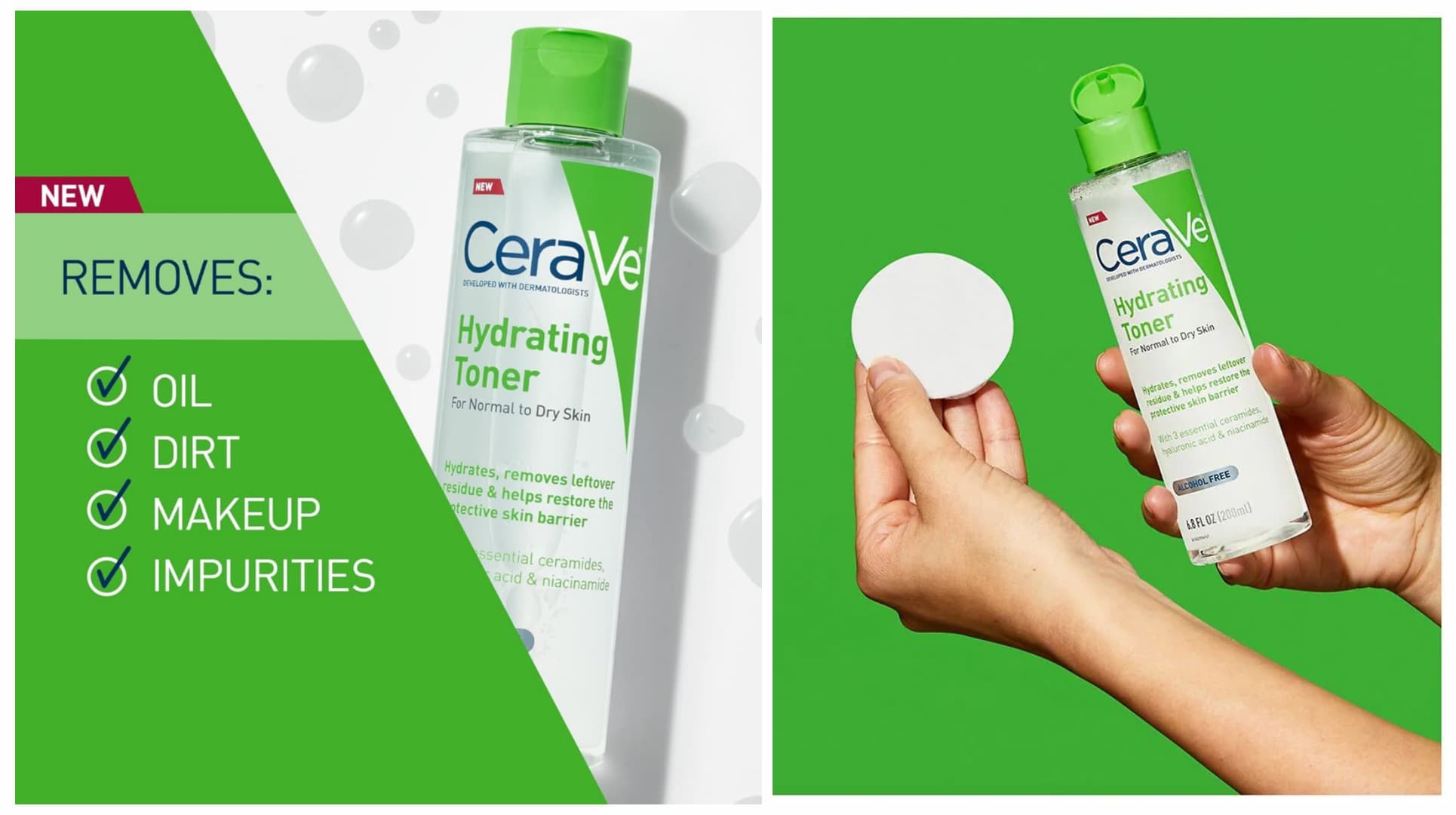 تونر آبرسان مناسب پوست خشک و نرمال سراوی CeraVe — تصویر ۵
