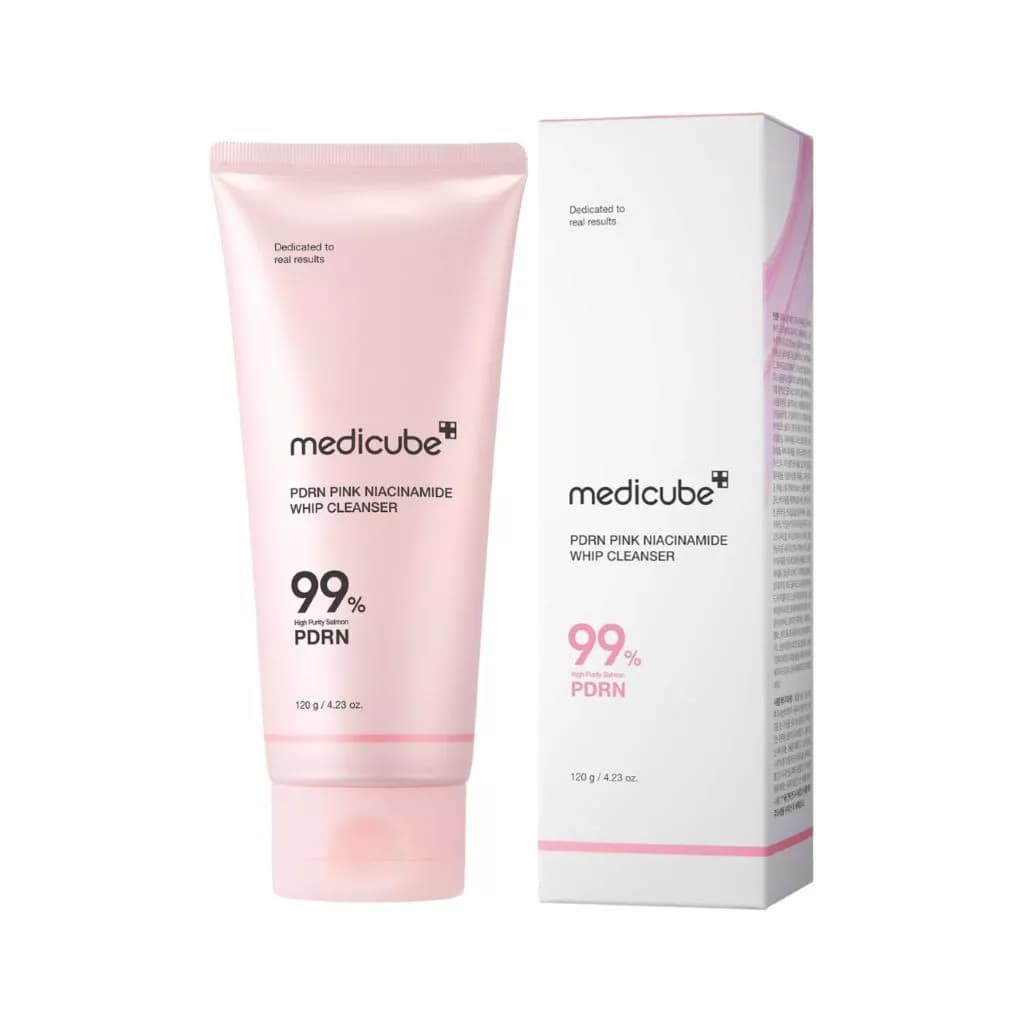 شوینده خامهای PDRN و نیاسینامید مدیکیوب مدل PDRN Pink Niacinamide Whip Cleanser حجم 120 گرم — تصویر ۴