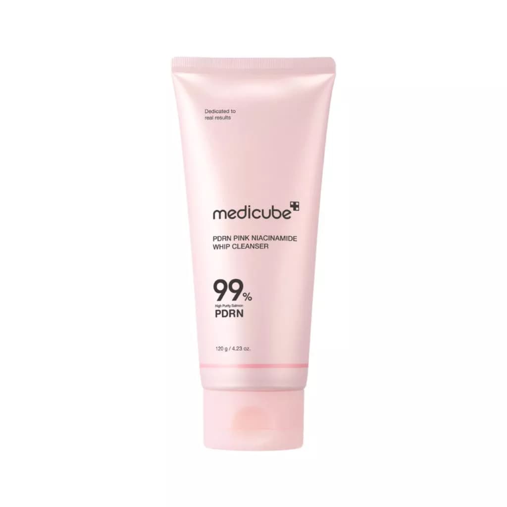 شوینده خامه‌ای PDRN و نیاسینامید مدی‌کیوب مدل PDRN Pink Niacinamide Whip Cleanser حجم 120 گرم