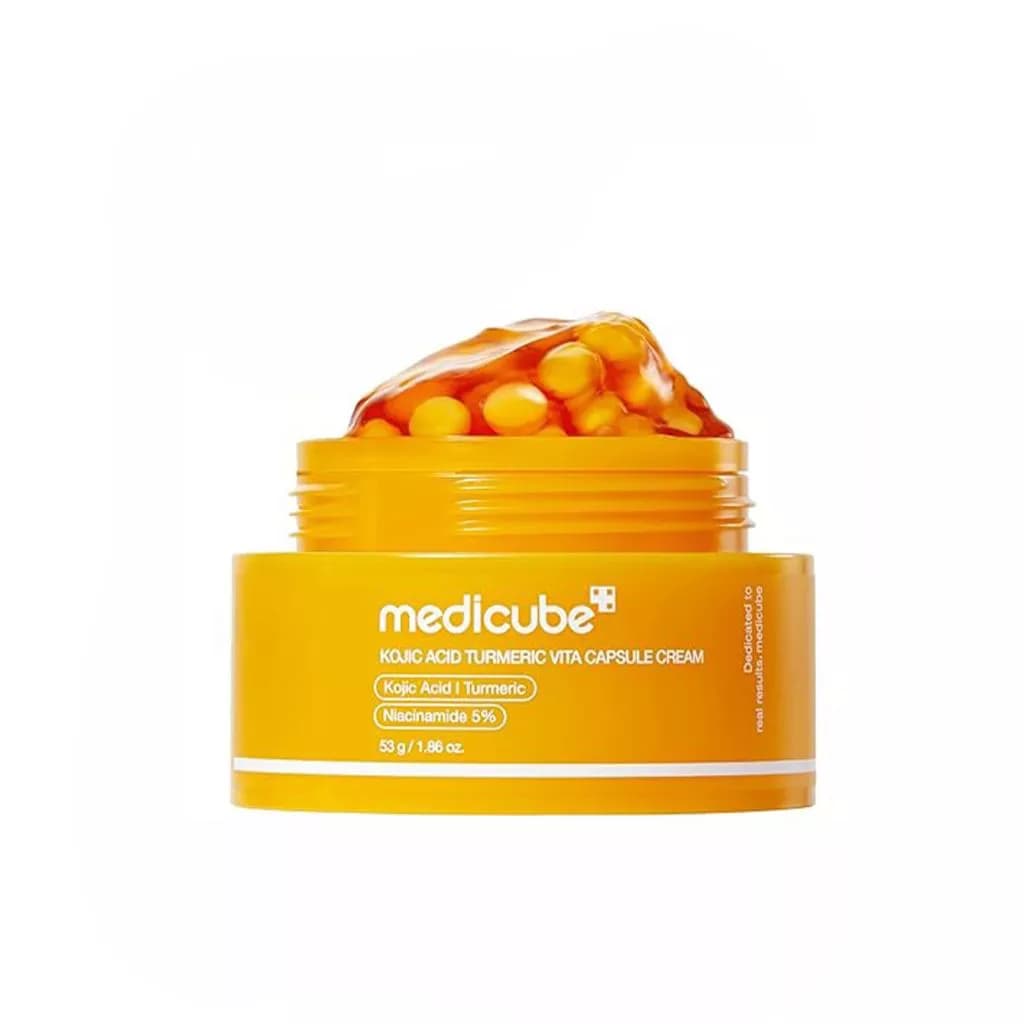 کرم کپسولی روشن‌کننده کوجیک اسید مدی‌کیوب مدل Kojic Acid Turmeric Vita Capsule Cream حجم 53 گرم